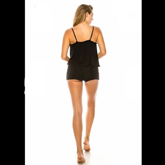 5. Youmita Soft Pajama Short Set Black - Picture 2 of 3